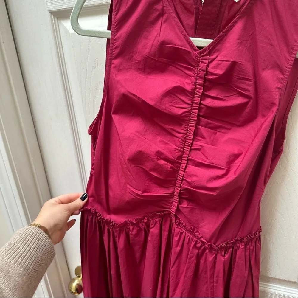 Ulla Johnson Mimi cotton dress pink tank top tiered 8 - Picture 14 of 15